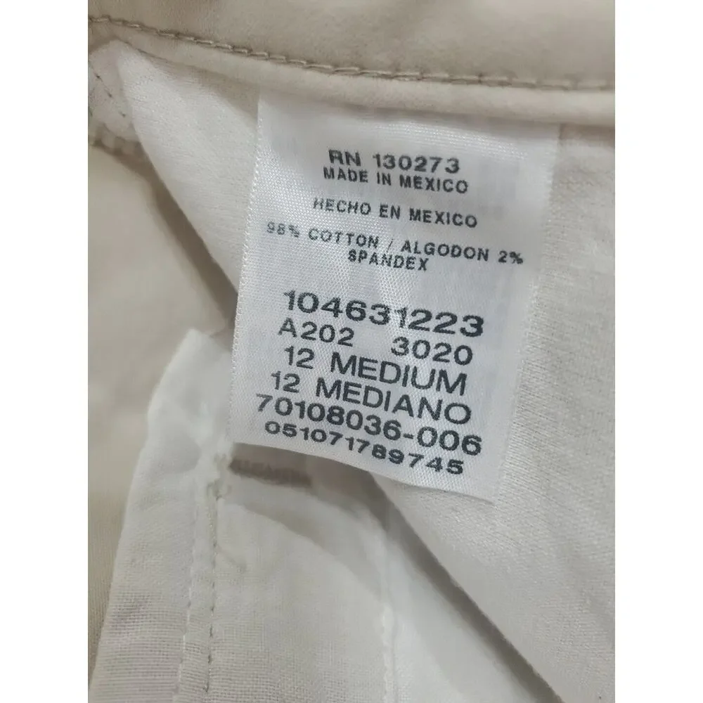 Lee Chino Pants‎ Relax Fit Women 12 Straight Leg Mid Rise Workwear Beige Khaki